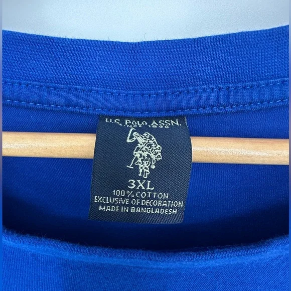 U.S. Polo Assn. Royal Blue T-Shirt 100% Cotton Men’s 3XL Basic Everyday Casual - Picture 3 of 7
